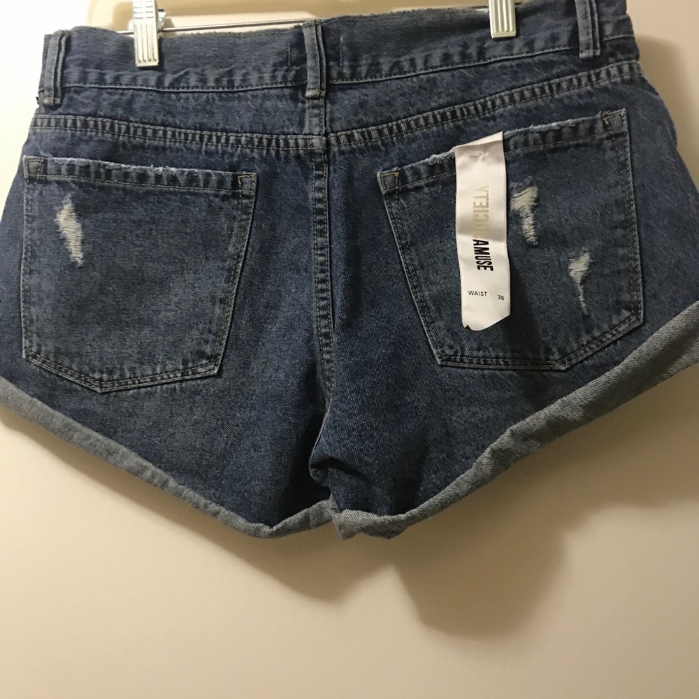 Amuse Society Denim Shorts- Button Fly, Cuff Hem - Picture 5 of 5
